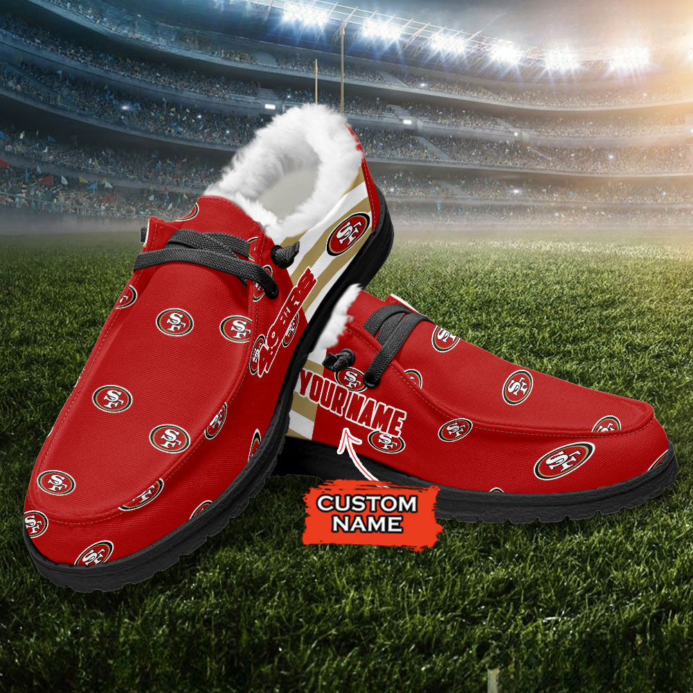 San Francisco 49ers Hey Dude With Warm Fur Lining Shoes - Image 3