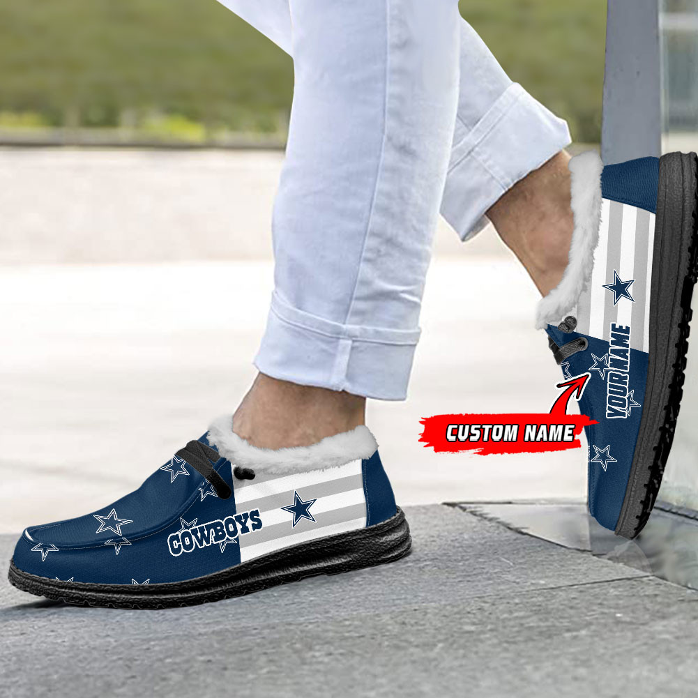 Dallas Cowboys Hey Dude With Warm Fur Lining Shoes - Image 3