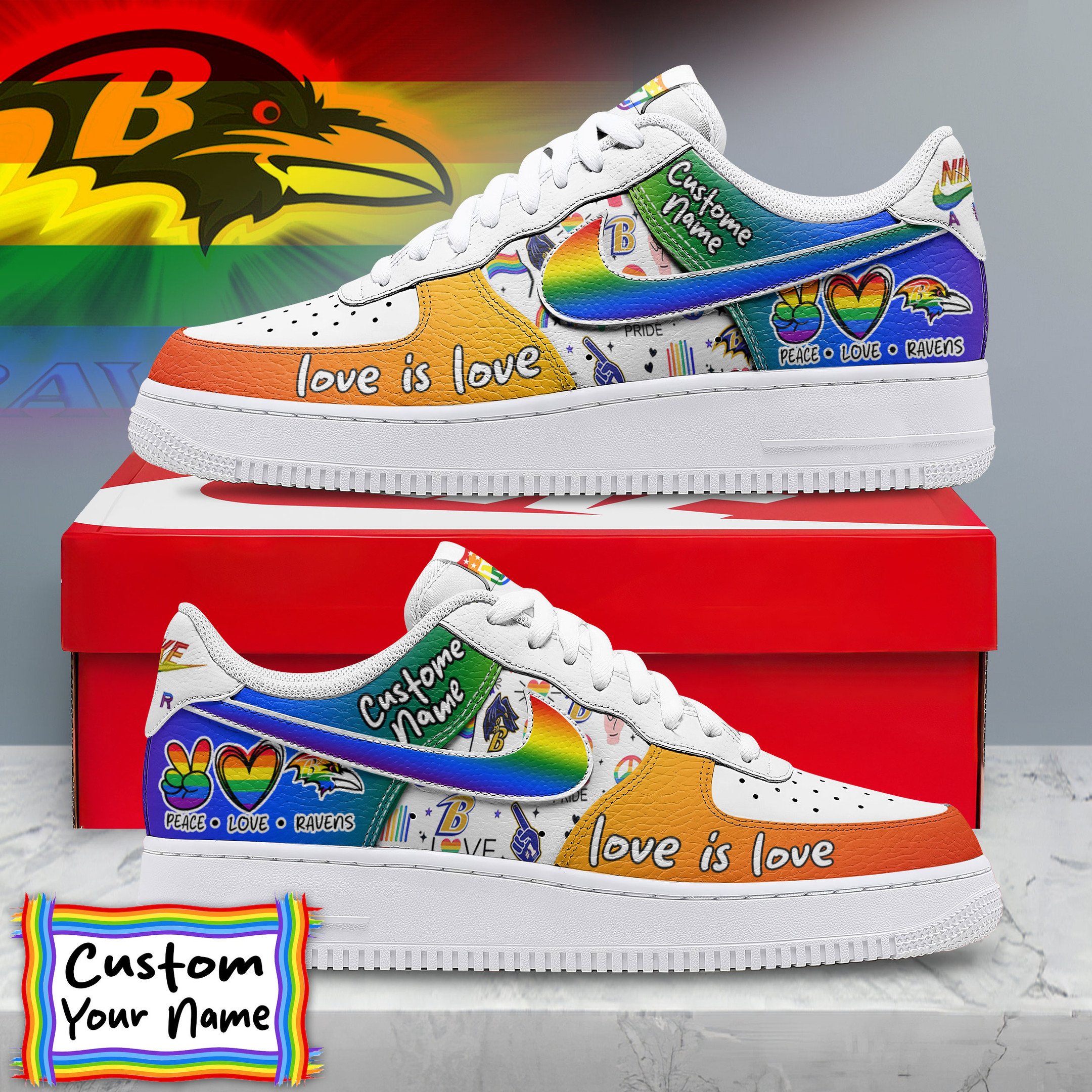 Baltimore Ravens Premium Pride Af1 Limited Edition - Image 2