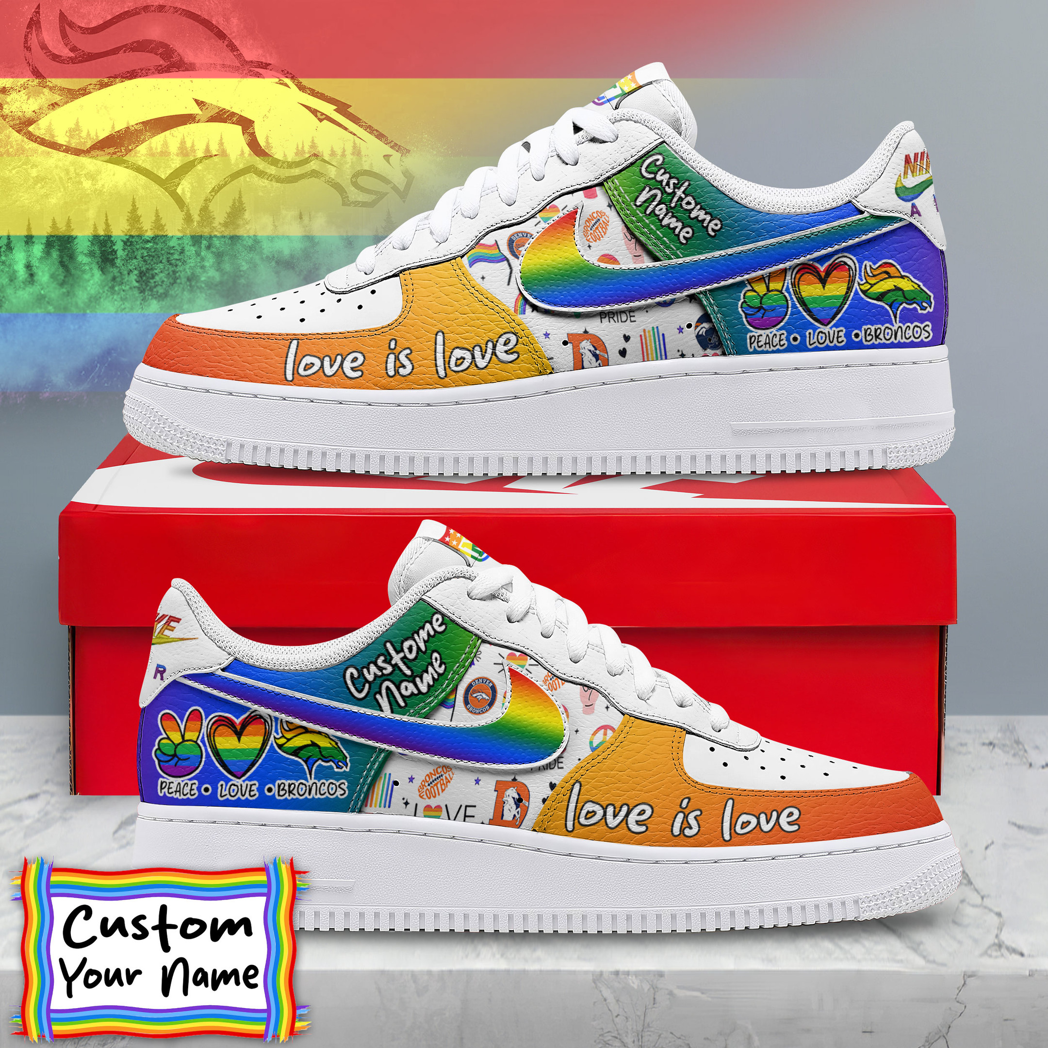 Denver Broncos Premium Pride Af1 Limited Edition - Image 2