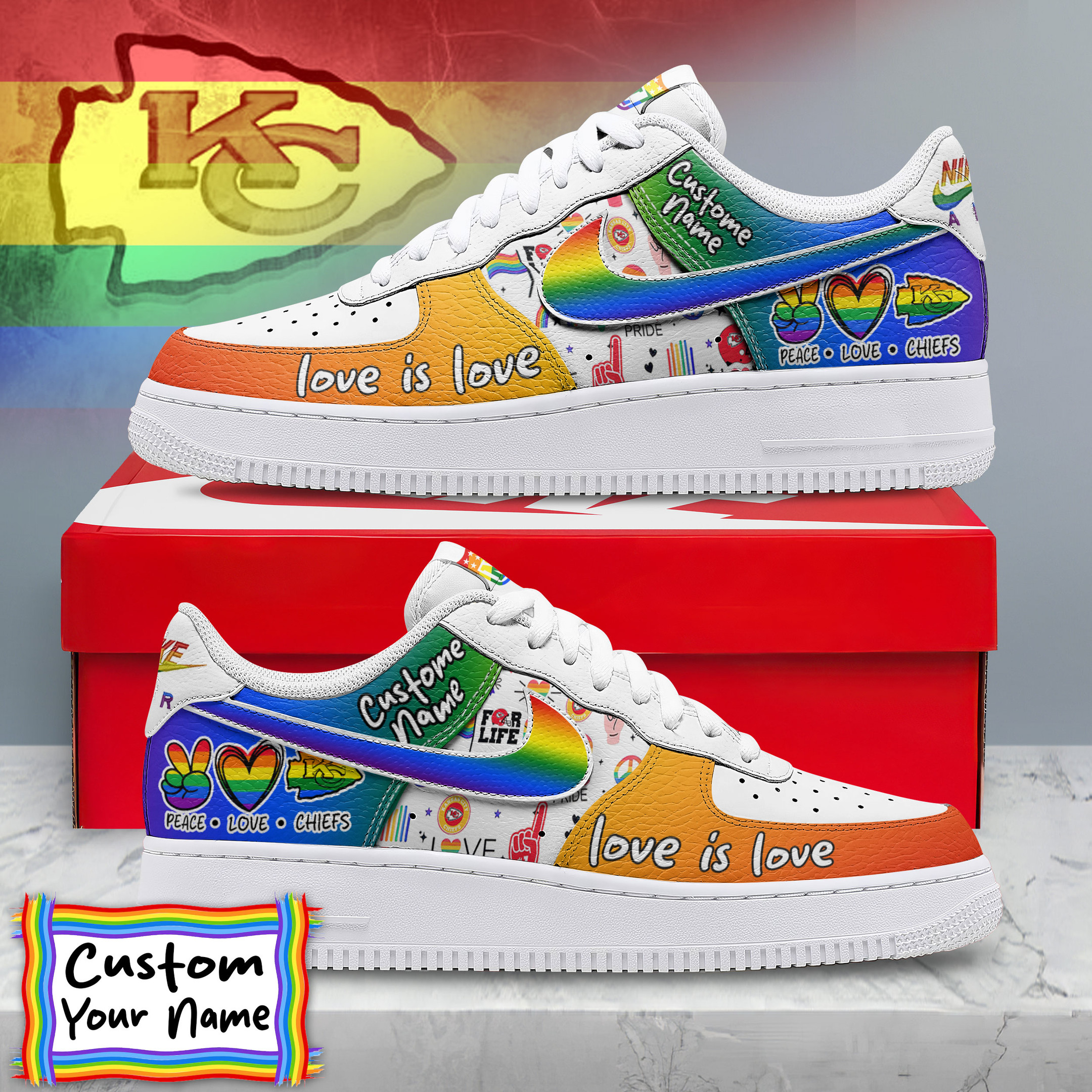 Kansas City Chiefs Premium Pride Af1 Limited Edition - Image 2