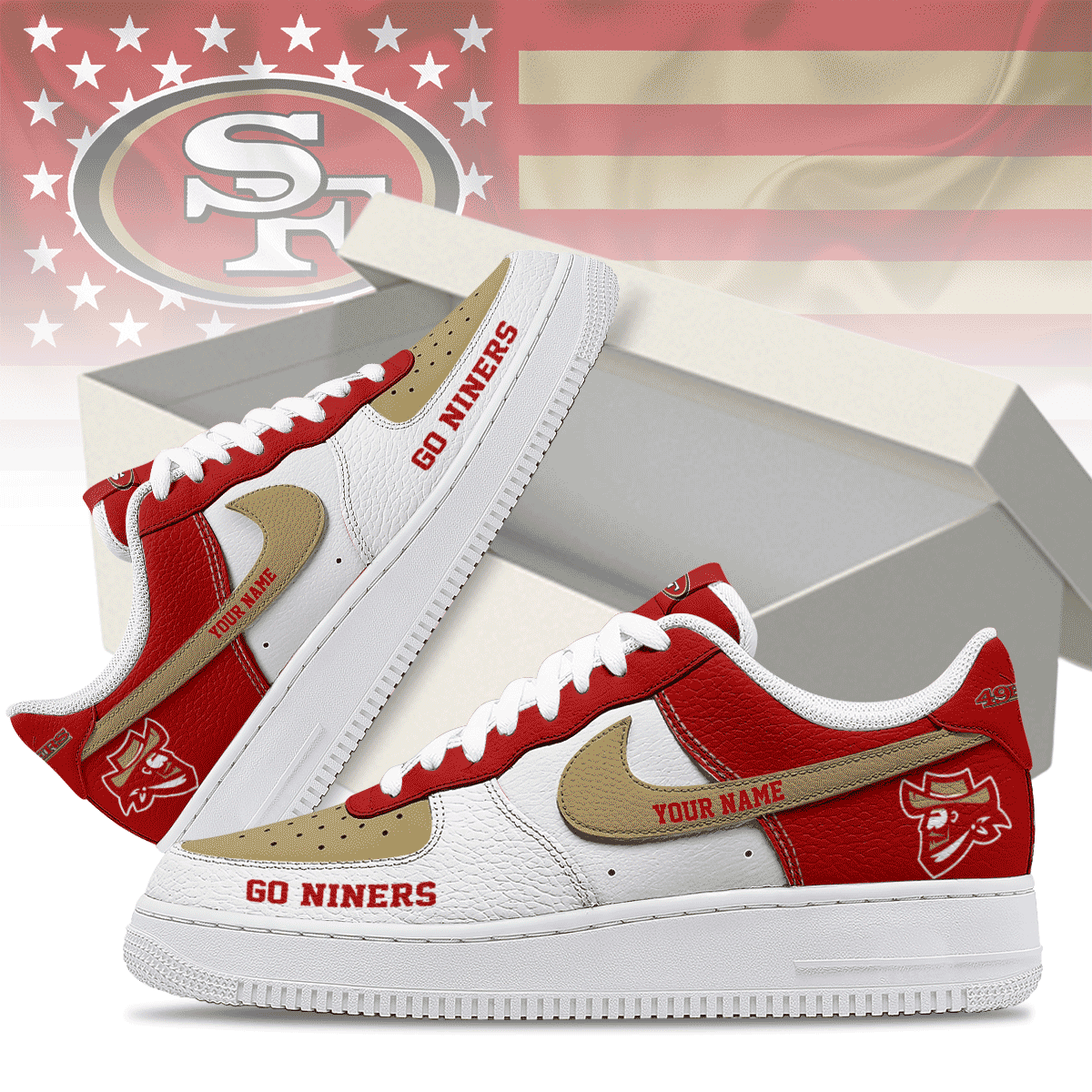 San Francisco 49Ers Premium Af1 Shoes Limited Edition Ny - Image 2