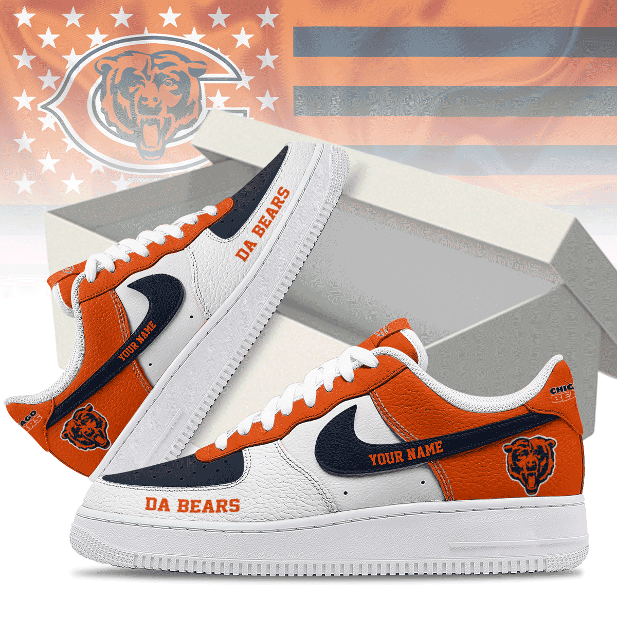 Chicago Bears Premium Af1 Shoes Limited Edition Ny - Image 2