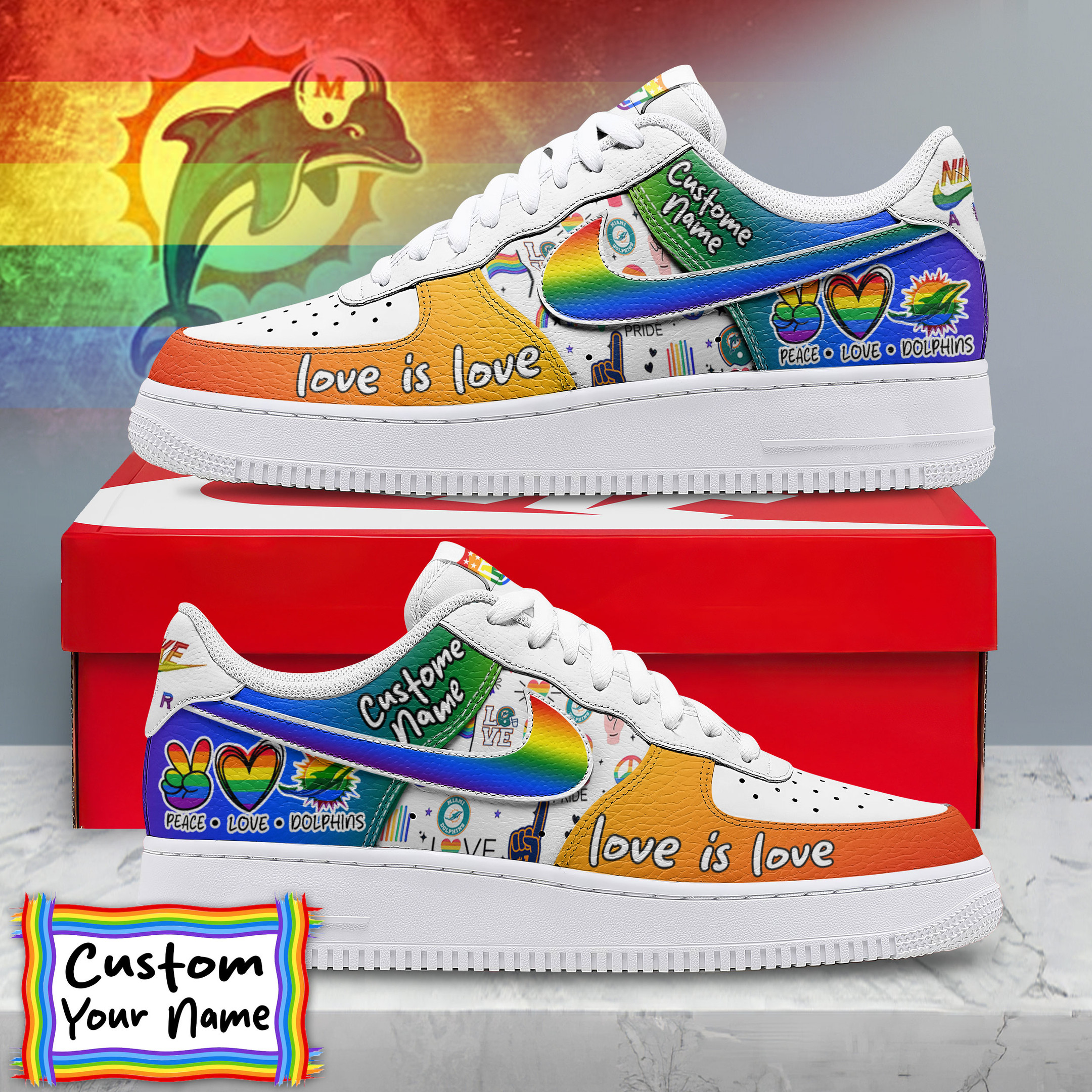 Miami Dolphins Premium Pride Af1 Limited Edition - Image 2