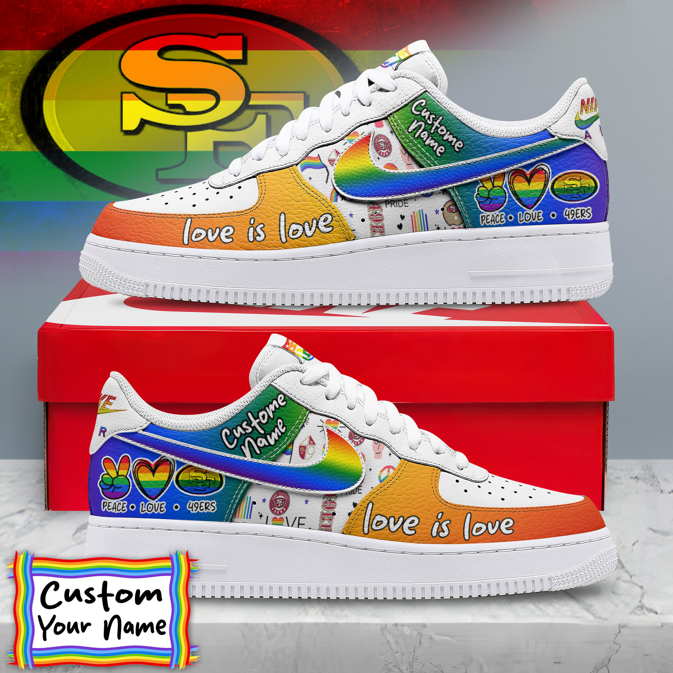 San Francisco 49Ers Premium Pride Af1 Limited Edition - Image 2