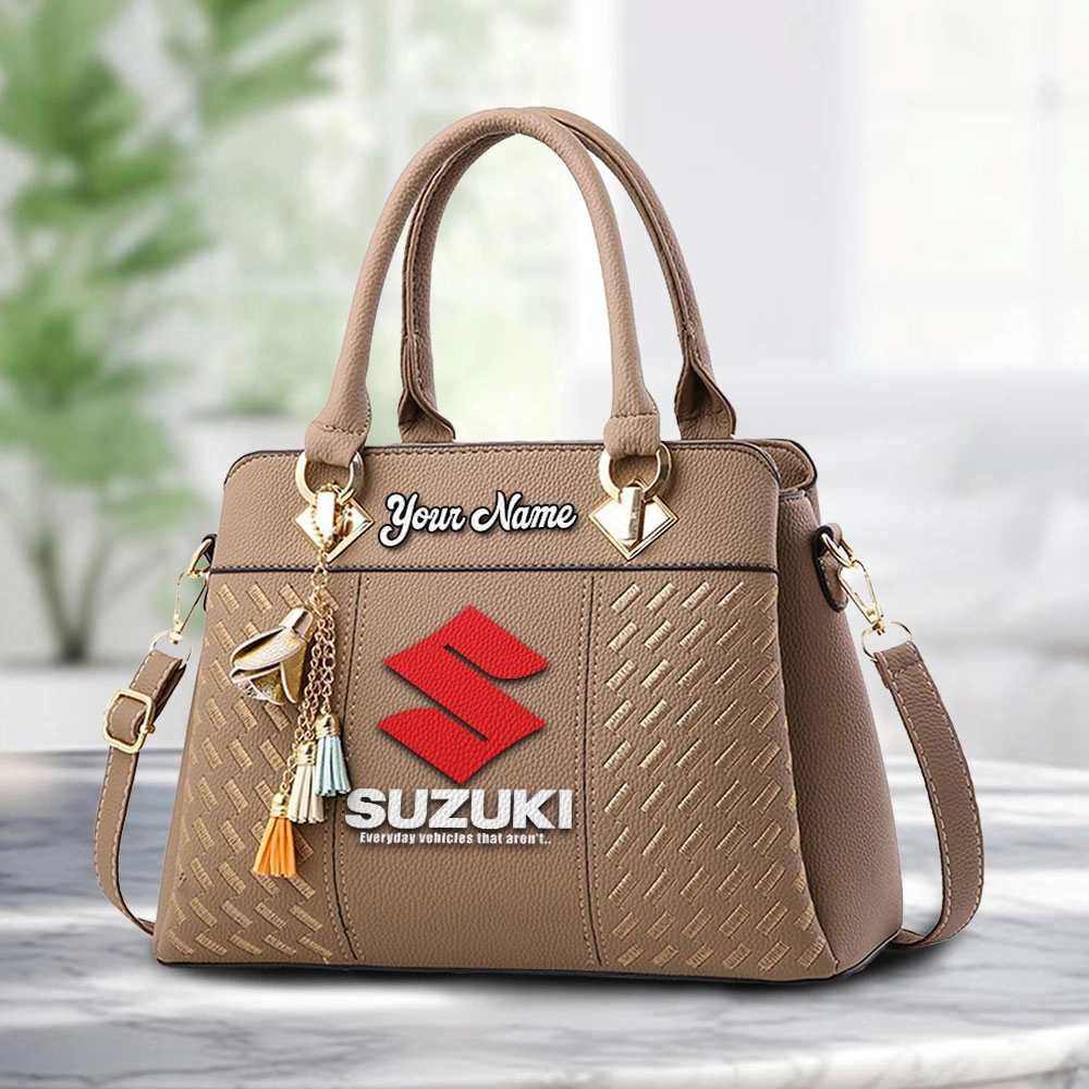 Suzuki Logo Personalized PU Leather Handbag Custom Name For Women - Image 2