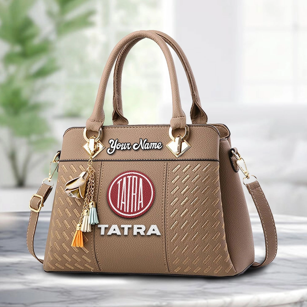 Tatra Logo Personalized PU Leather Handbag Custom Name For Women - Image 2