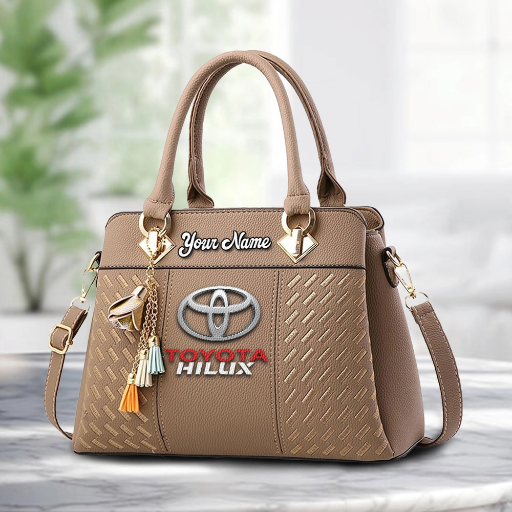 Toyota Hilux Logo Personalized PU Leather Handbag Custom Name For Women - Image 2