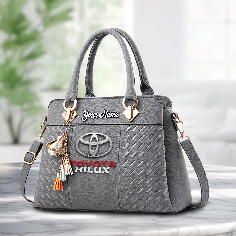 Toyota Hilux Logo Personalized PU Leather Handbag Custom Name For Women - Image 3