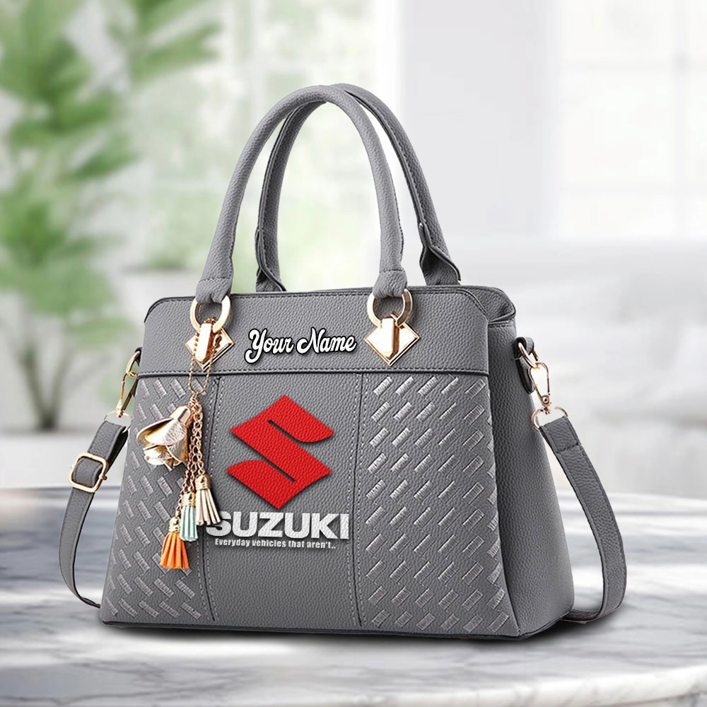 Suzuki Logo Personalized PU Leather Handbag Custom Name For Women - Image 3
