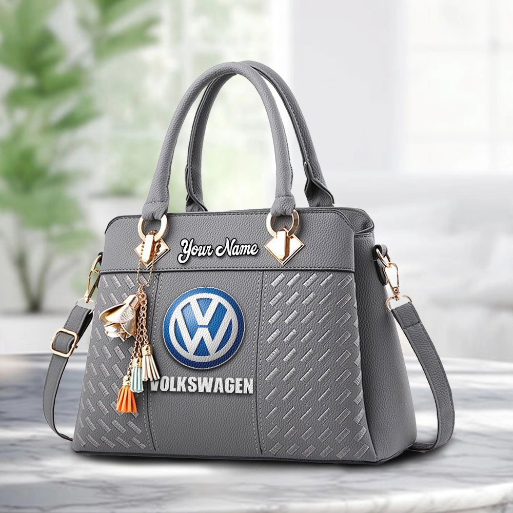 Volkswagen Logo Personalized PU Leather Handbag Custom Name For Women - Image 3