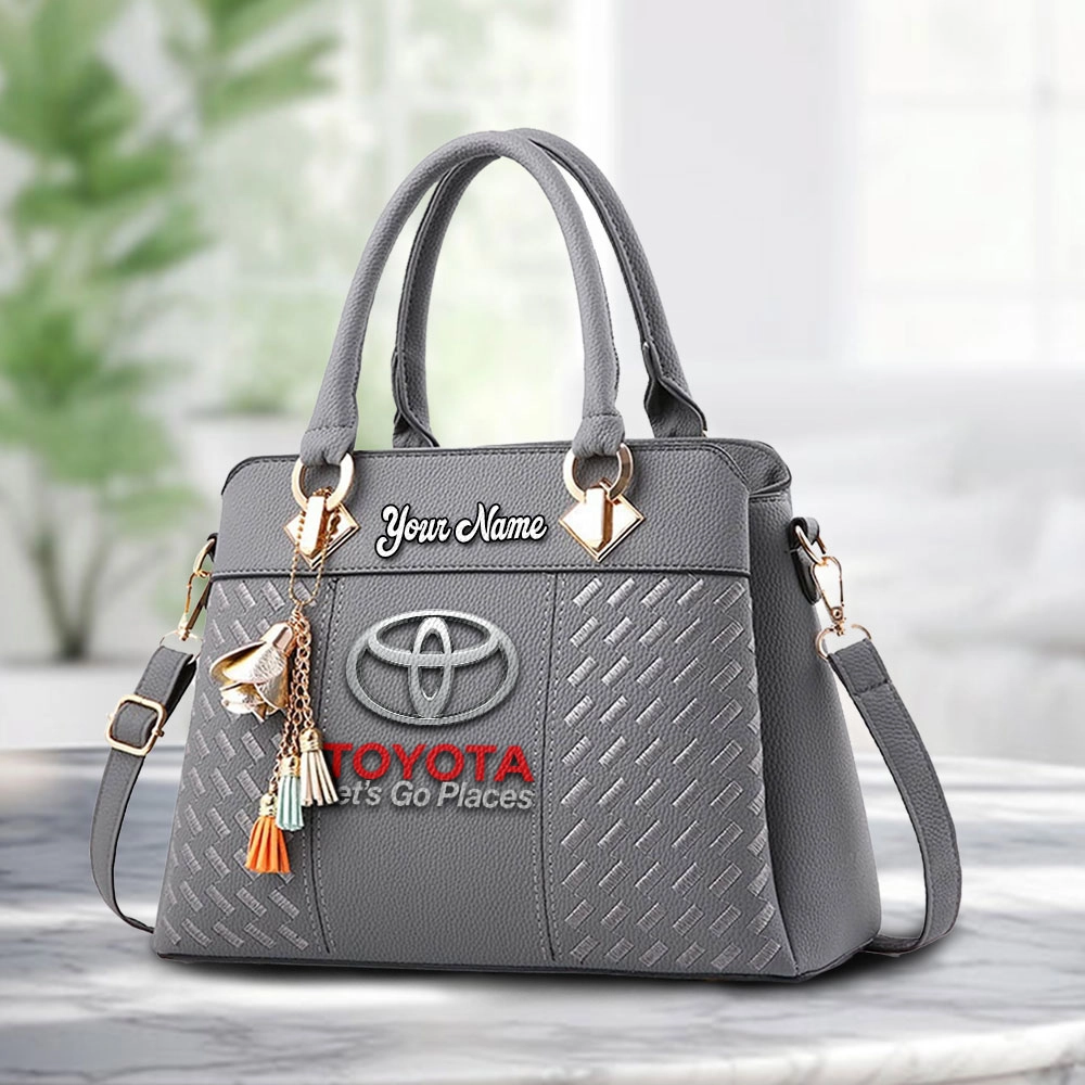 Toyota Logo Personalized PU Leather Handbag Custom Name For Women - Image 3