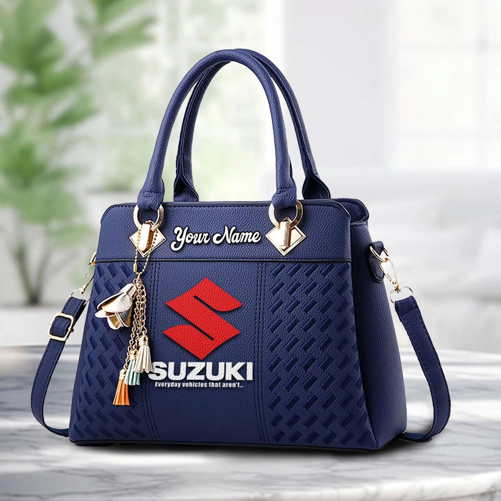 Suzuki Logo Personalized PU Leather Handbag Custom Name For Women - Image 4