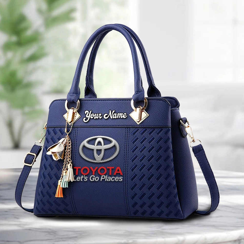 Toyota Logo Personalized PU Leather Handbag Custom Name For Women - Image 4