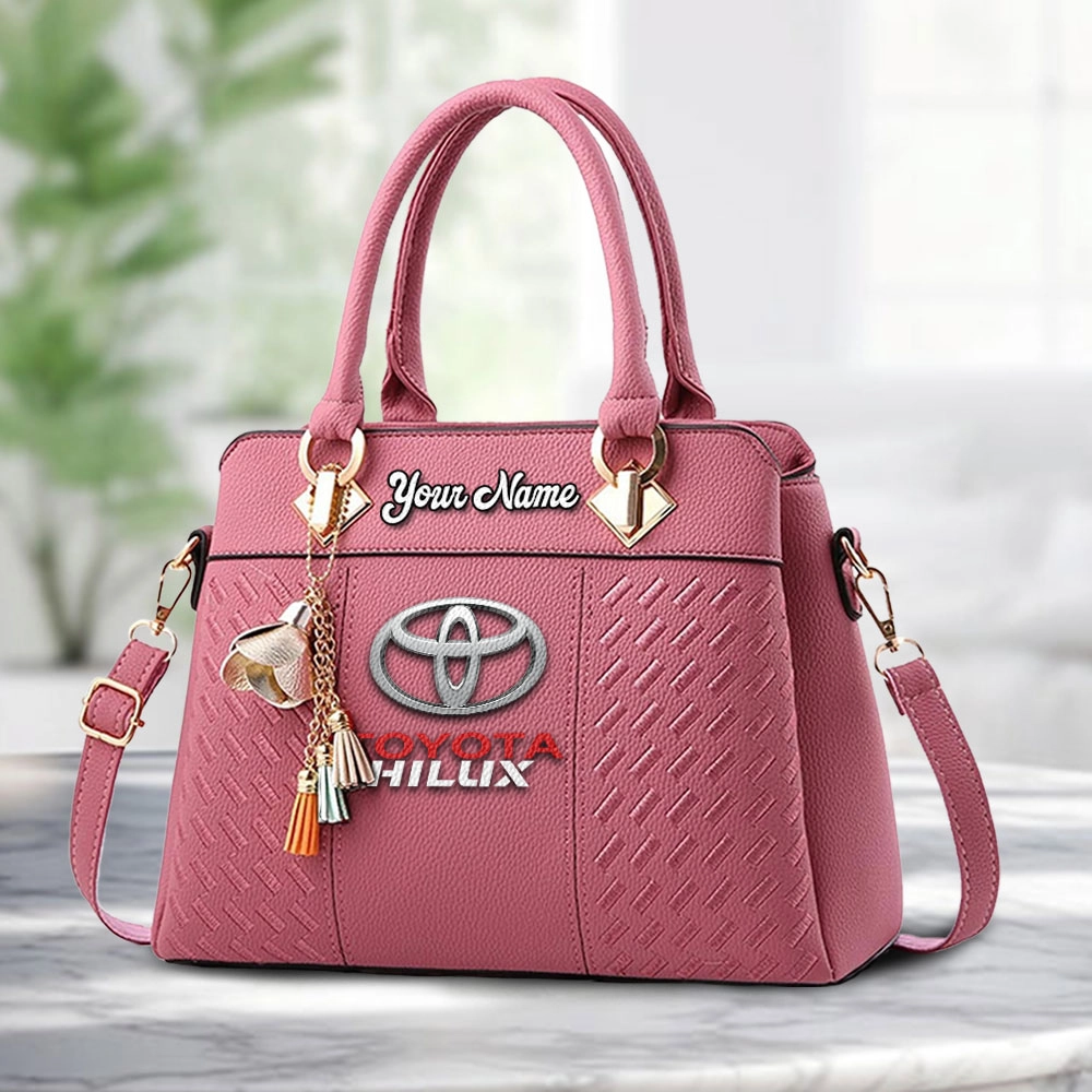 Toyota Hilux Logo Personalized PU Leather Handbag Custom Name For Women - Image 5
