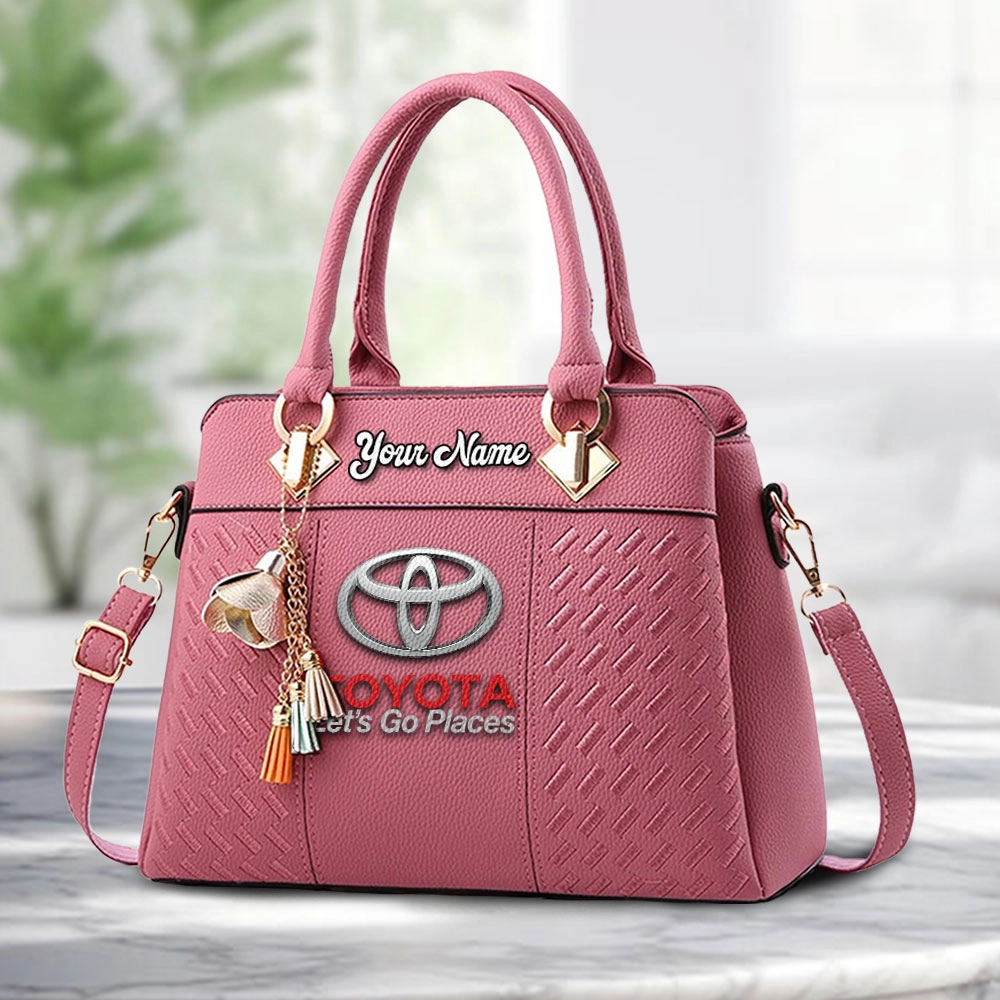 Toyota Logo Personalized PU Leather Handbag Custom Name For Women - Image 5
