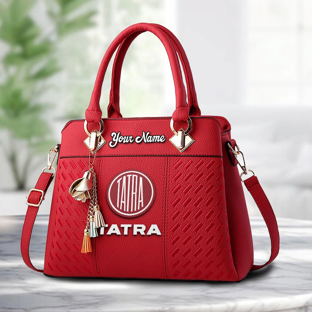 Tatra Logo Personalized PU Leather Handbag Custom Name For Women - Image 6
