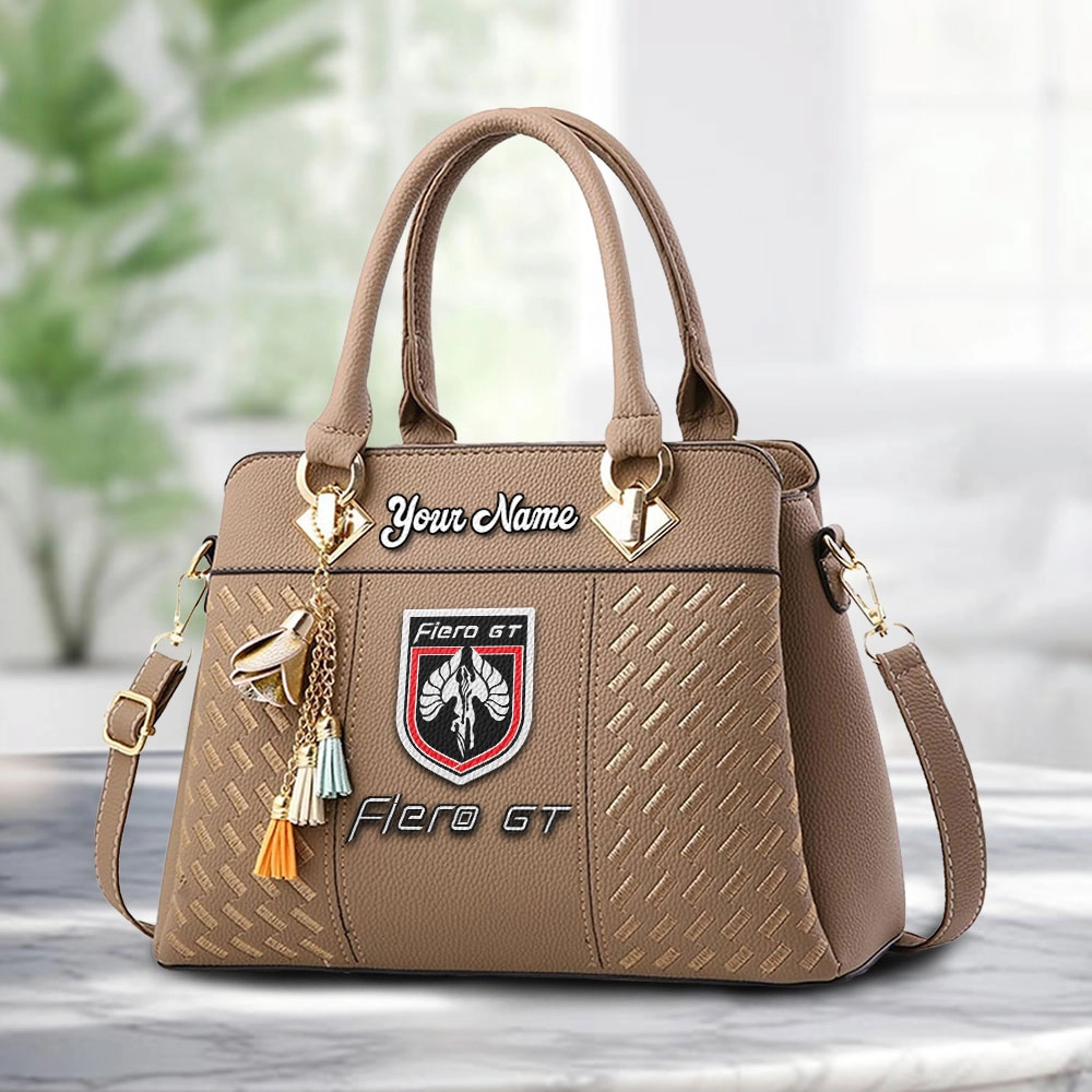 Pontiac Fiero Logo Personalized PU Leather Handbag Custom Name For Women - Image 2