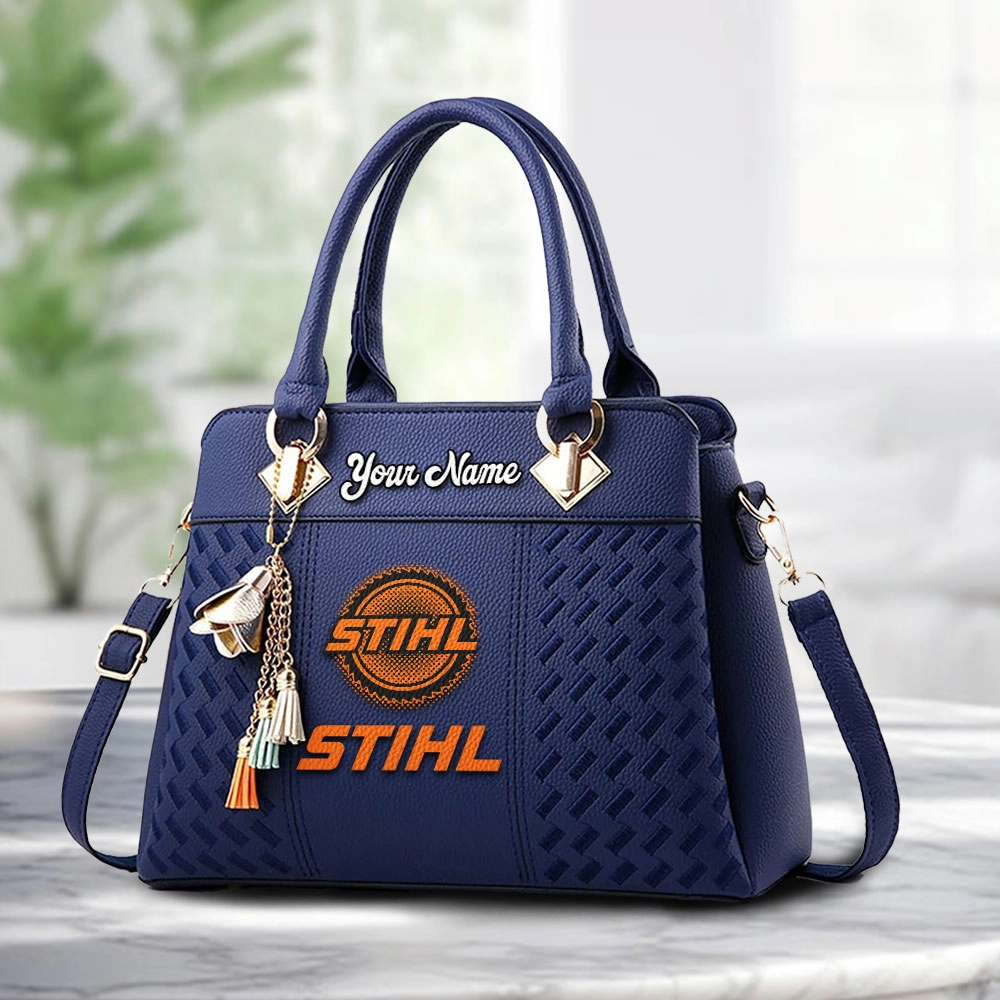 Stihl Logo Personalized PU Leather Handbag Custom Name For Women - Image 4