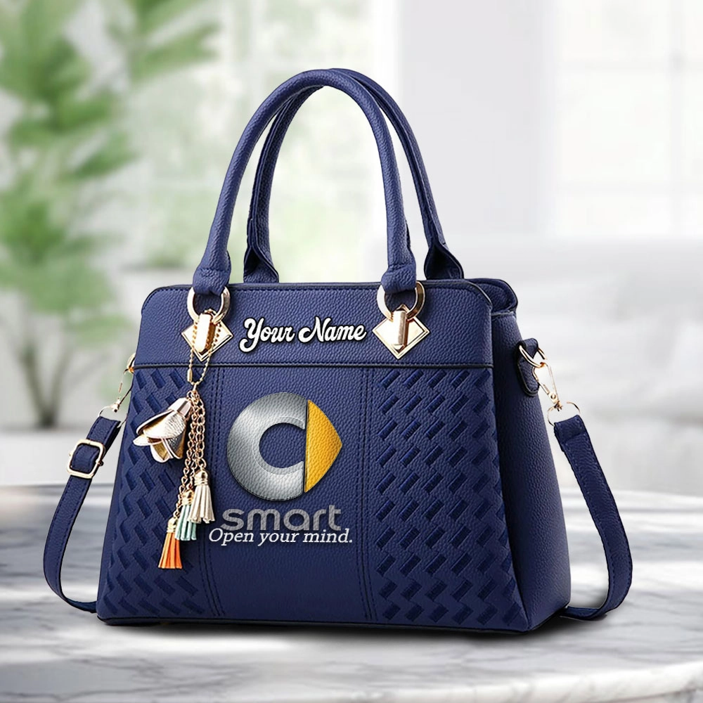 Smart Logo Personalized PU Leather Handbag Custom Name For Women - Image 4