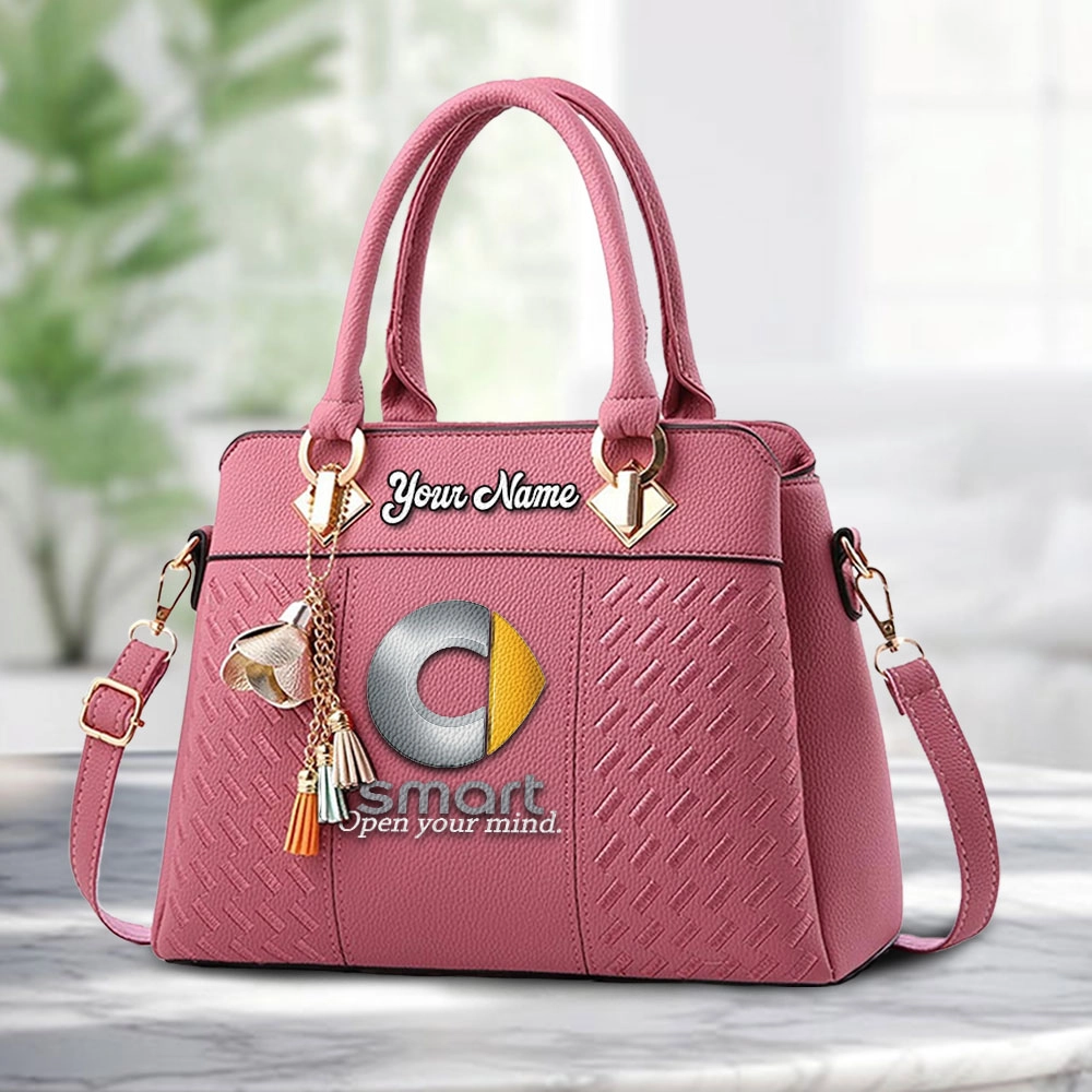 Smart Logo Personalized PU Leather Handbag Custom Name For Women - Image 5