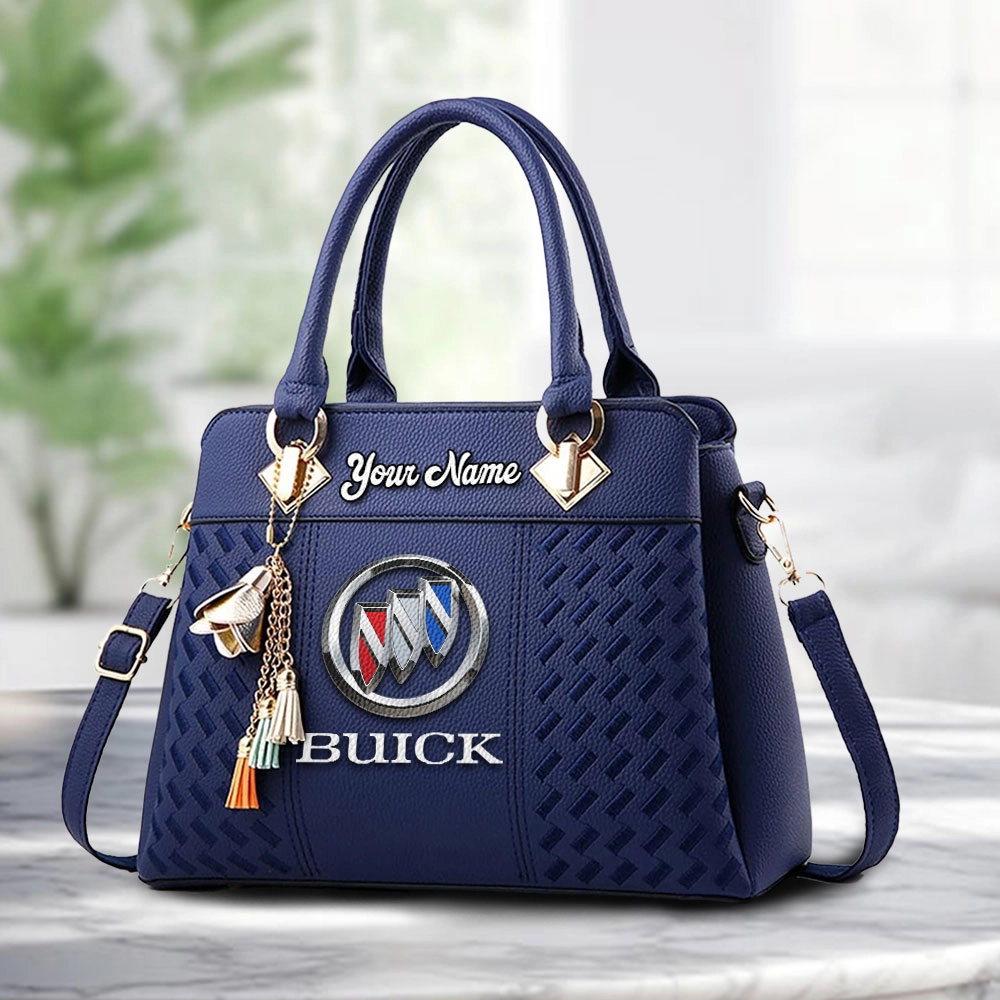 Buick Logo Personalized PU Leather Handbag Custom Name For Women - Image 4