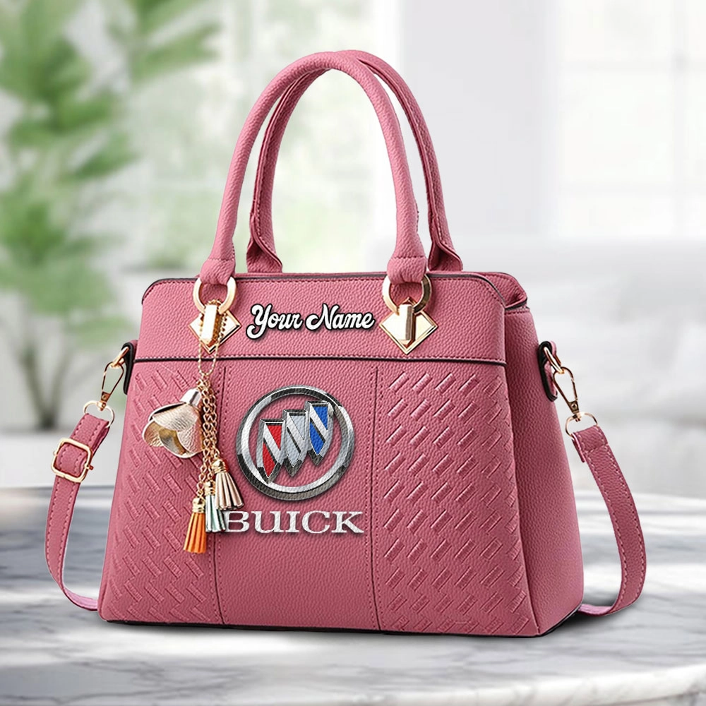 Buick Logo Personalized PU Leather Handbag Custom Name For Women - Image 5
