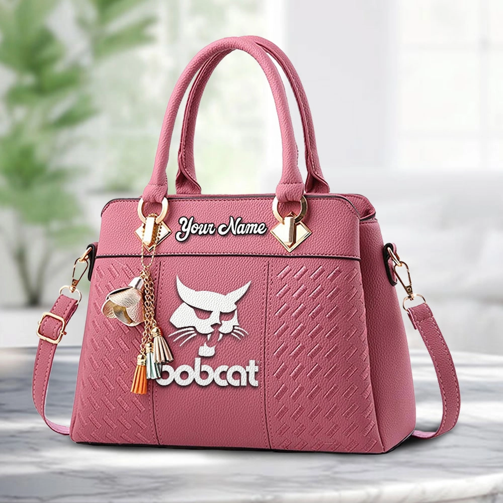 Bobcat Company Logo Personalized PU Leather Handbag Custom Name For Women - Image 5