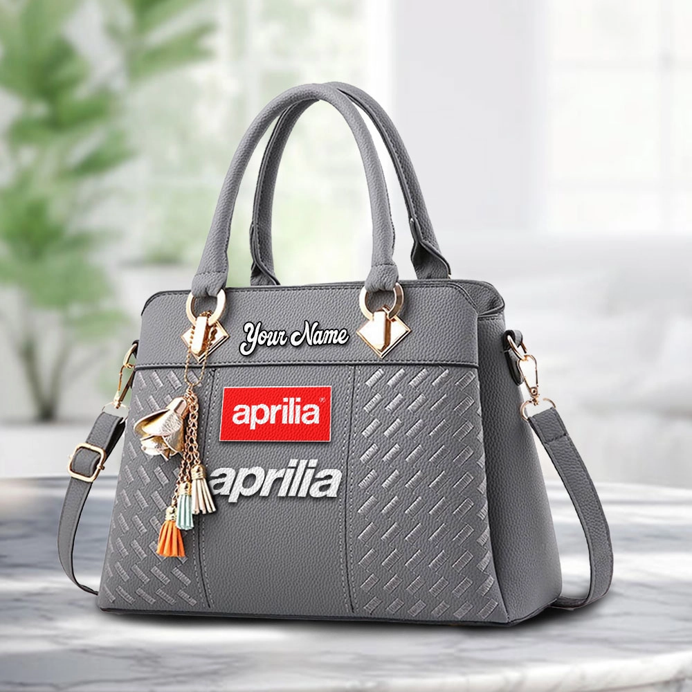Aprilia Logo Personalized PU Leather Handbag Custom Name For Women - Image 3