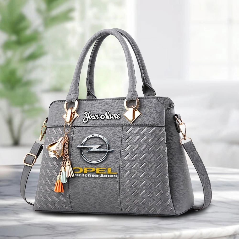 Opel Logo Personalized PU Leather Handbag Custom Name For Women - Image 3