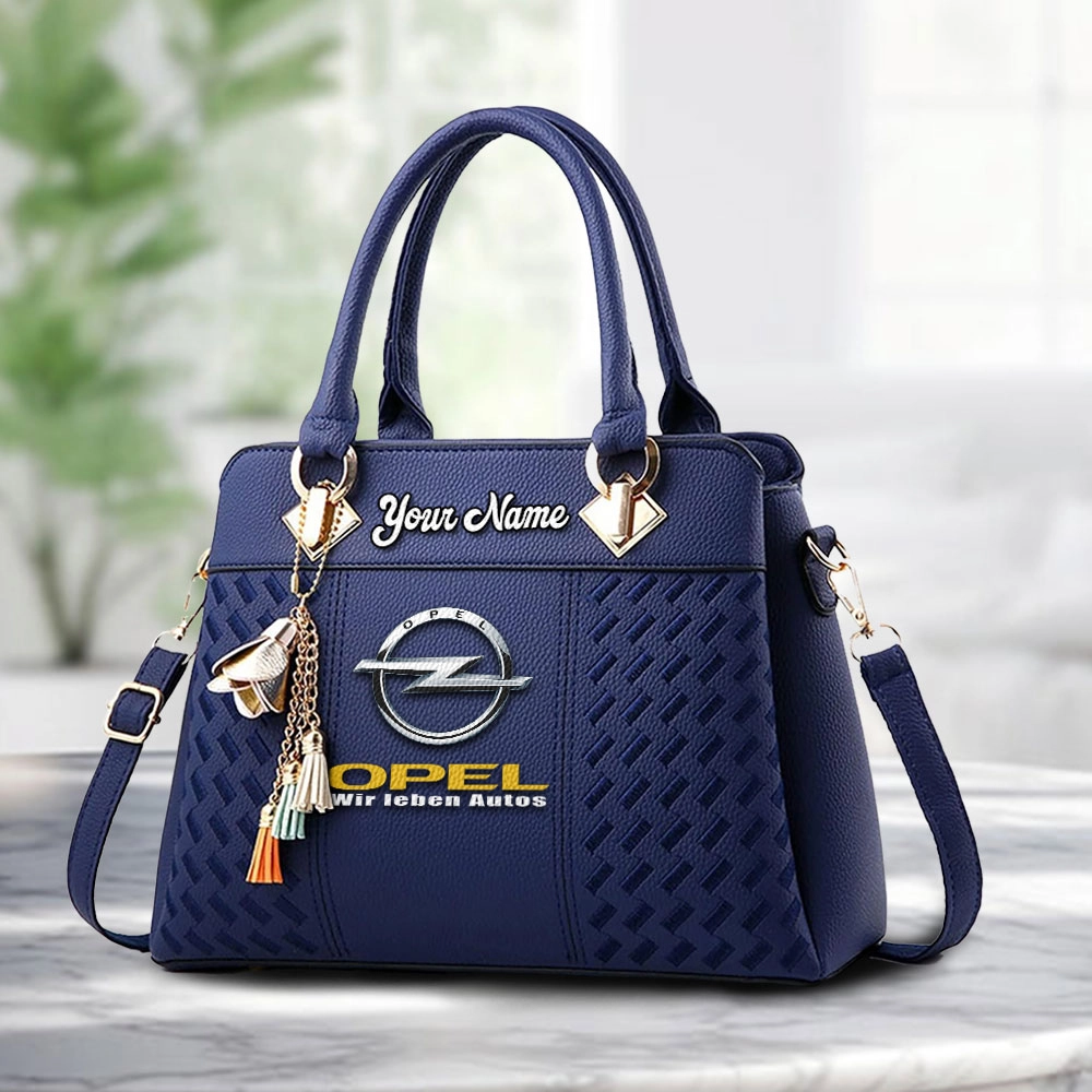 Opel Logo Personalized PU Leather Handbag Custom Name For Women - Image 4