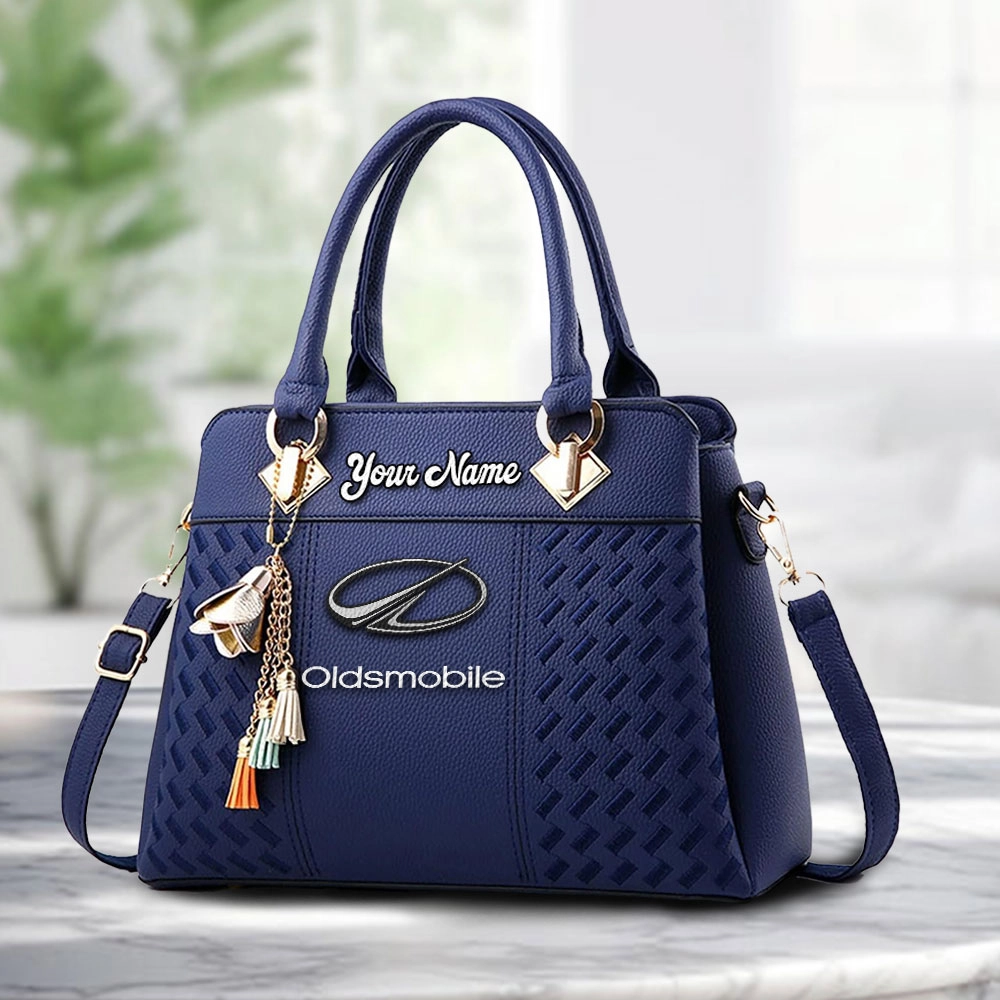 Oldsmobile Logo Personalized PU Leather Handbag Custom Name For Women - Image 4