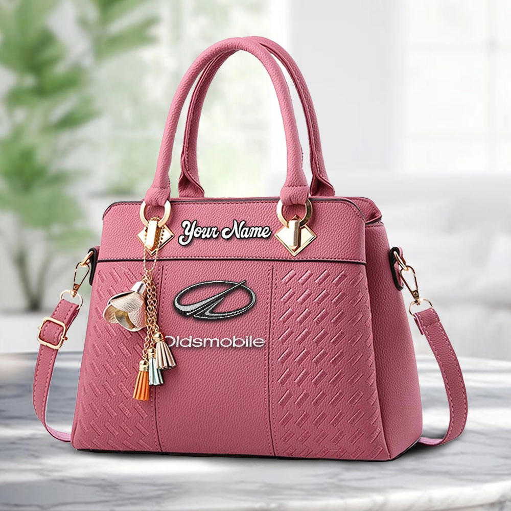 Oldsmobile Logo Personalized PU Leather Handbag Custom Name For Women - Image 5