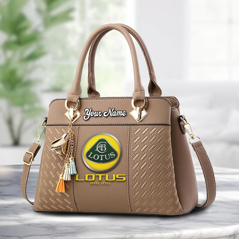 Lotus Cars Logo Personalized PU Leather Handbag Custom Name For Women - Image 2