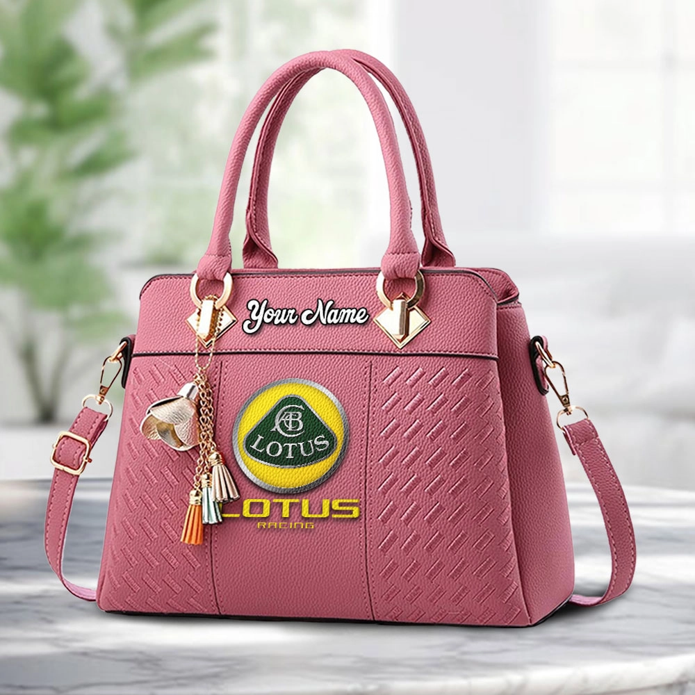 Lotus Cars Logo Personalized PU Leather Handbag Custom Name For Women - Image 5