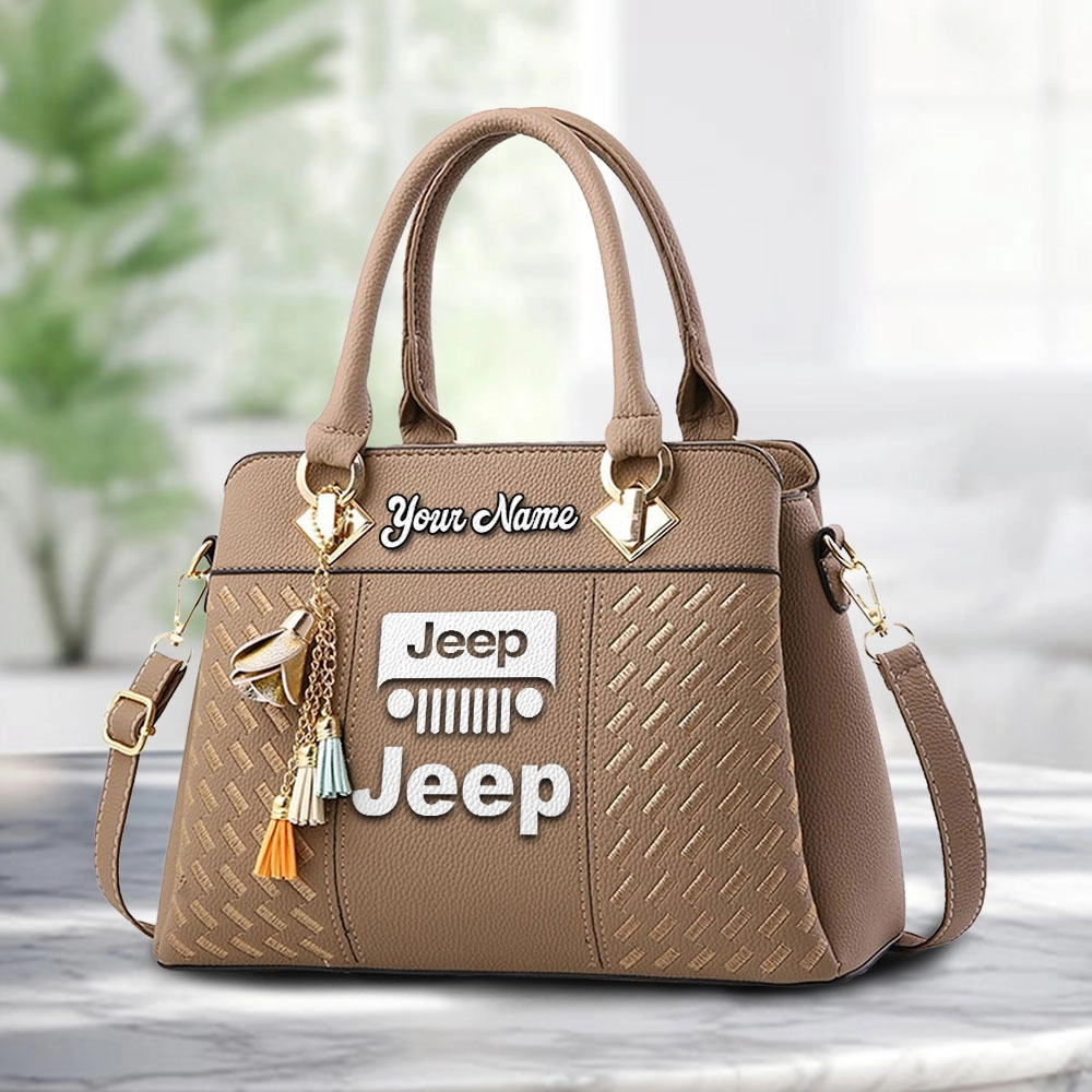Jeep Logo Personalized PU Leather Handbag Custom Name For Women - Image 2