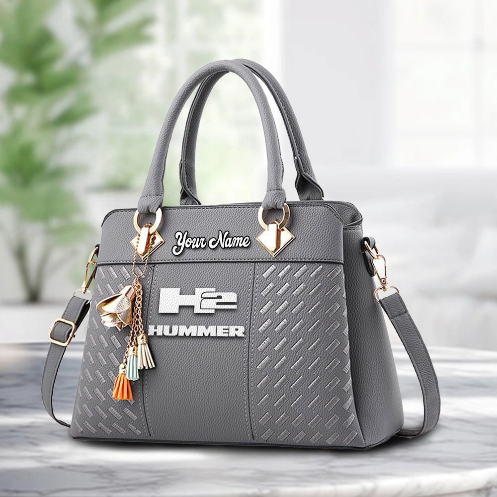 Hummer H2 Logo Personalized PU Leather Handbag Custom Name For Women - Image 3
