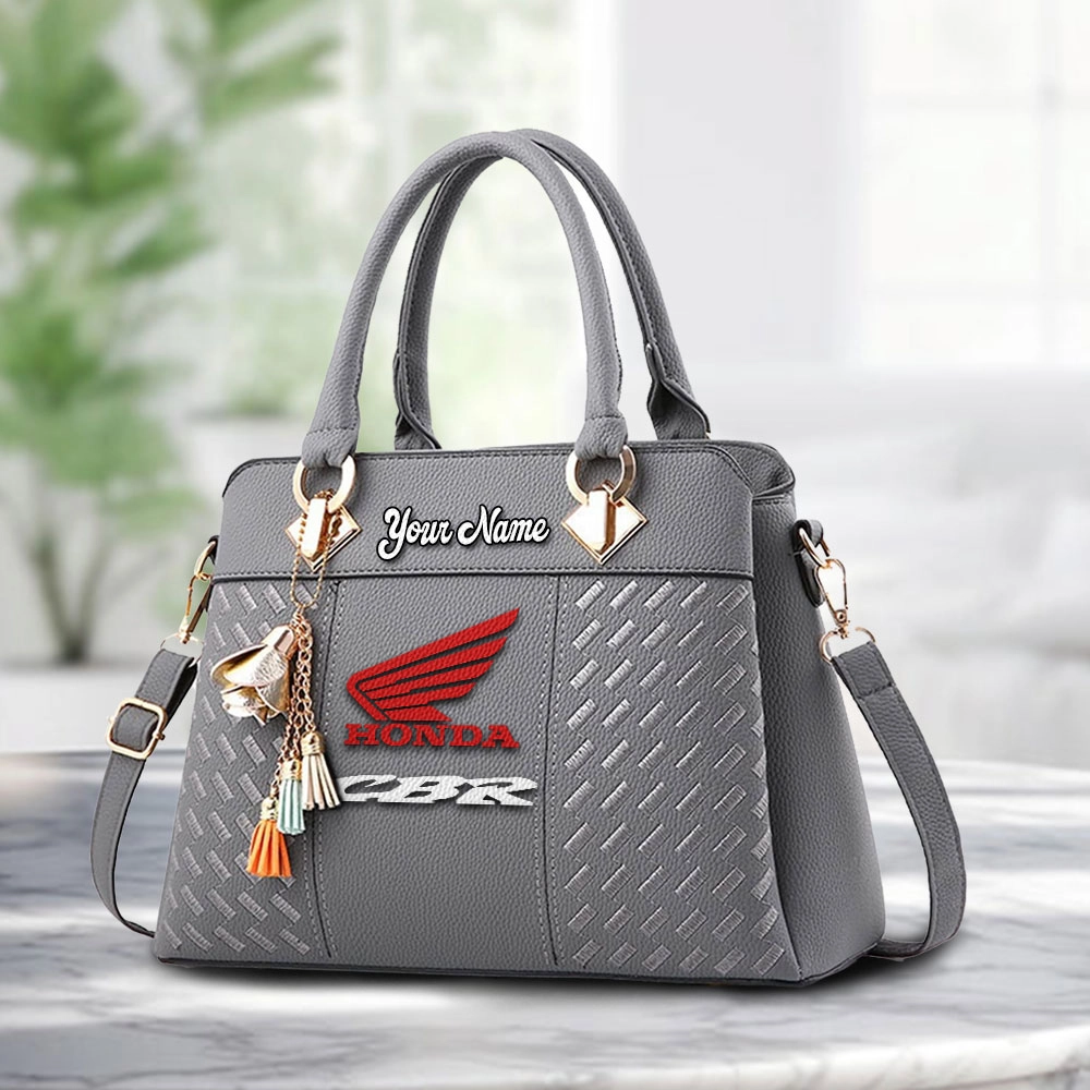 Honda CBR Logo Personalized PU Leather Handbag Custom Name For Women - Image 3