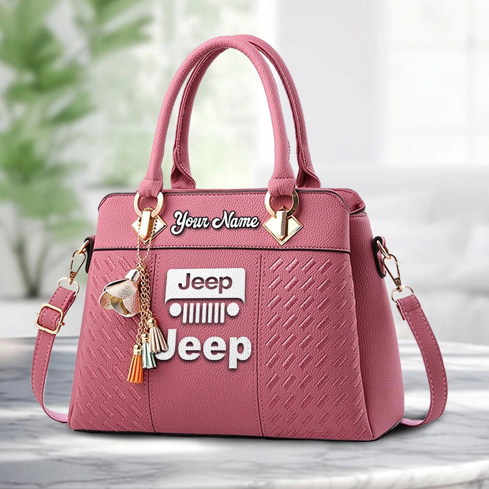 Jeep Logo Personalized PU Leather Handbag Custom Name For Women - Image 5