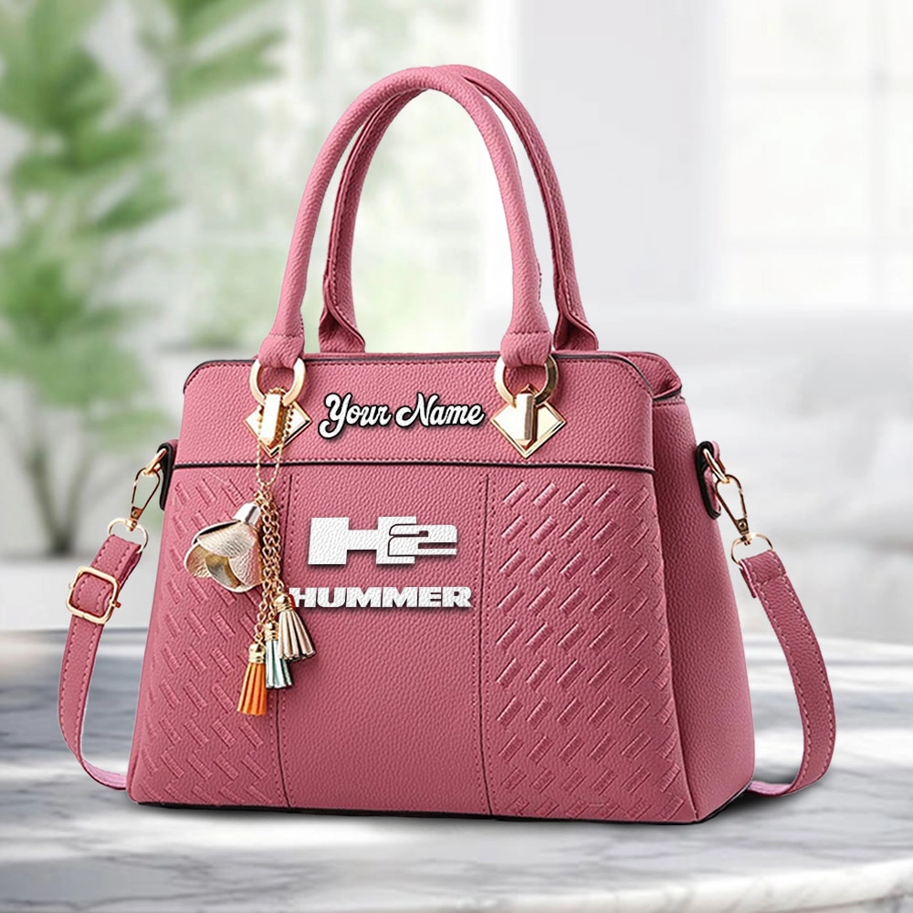 Hummer H2 Logo Personalized PU Leather Handbag Custom Name For Women - Image 5