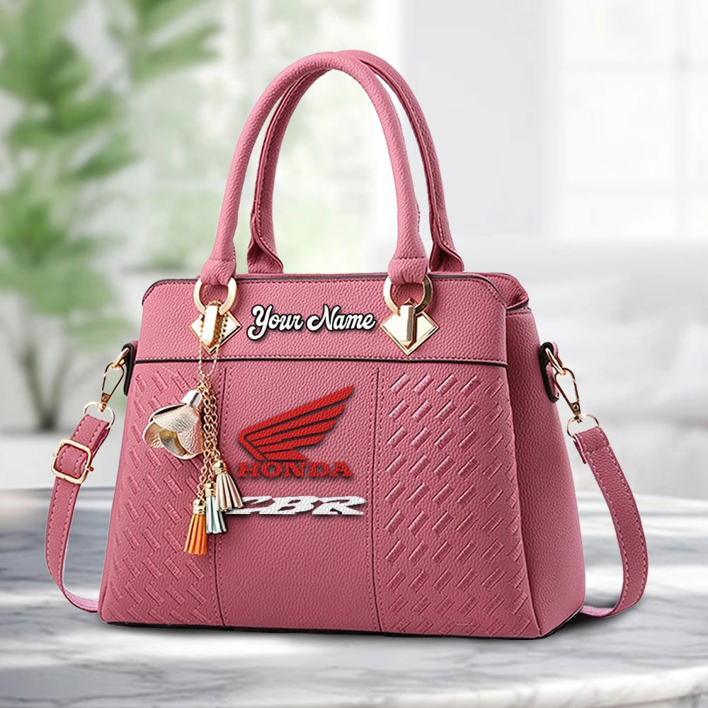 Honda CBR Logo Personalized PU Leather Handbag Custom Name For Women - Image 5