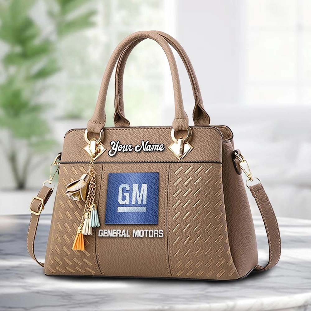 General Motors Logo Personalized PU Leather Handbag Custom Name For Women - Image 2