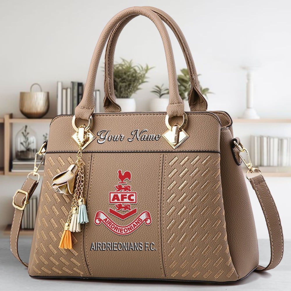 Airdrieonians F.C Crossbody Zip Hand Bag With Tassel Custom Name For Women - Image 3