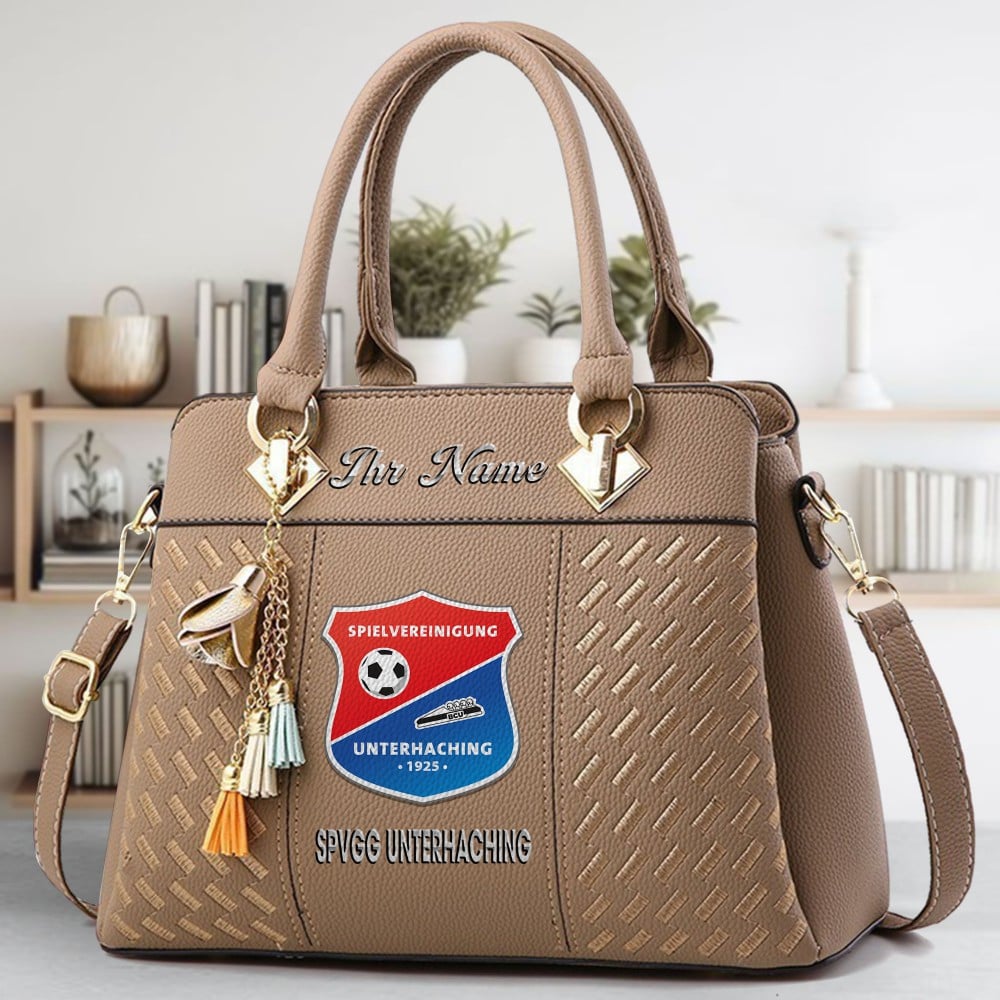 SpVgg Unterhaching Crossbody Zip Hand Bag With Tassel Custom Name For Women - Image 3