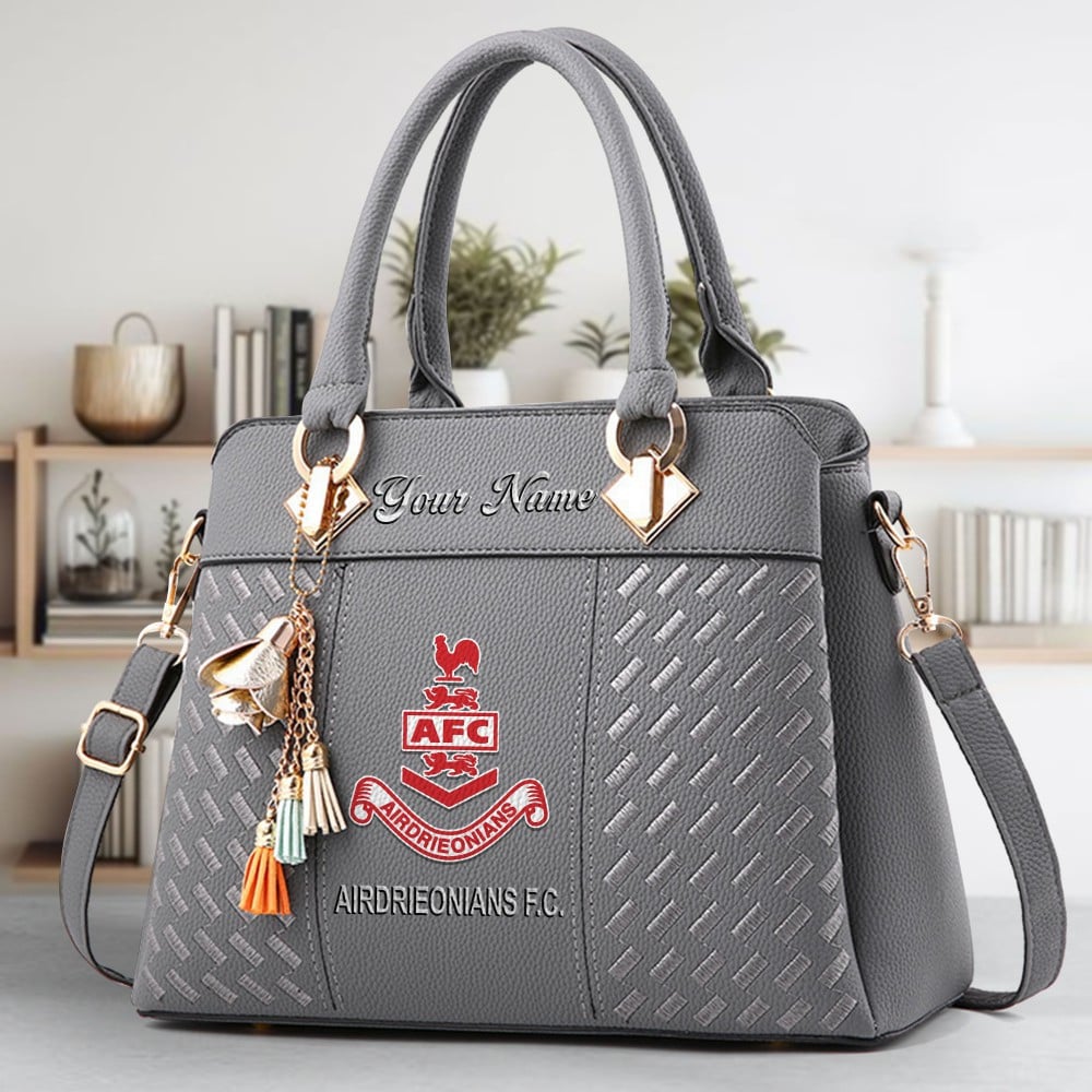 Airdrieonians F.C Crossbody Zip Hand Bag With Tassel Custom Name For Women - Image 4