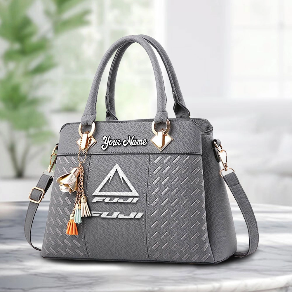 Fuji Bikes Logo Personalized PU Leather Handbag Custom Name For Women - Image 3