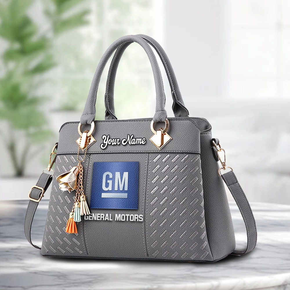 General Motors Logo Personalized PU Leather Handbag Custom Name For Women - Image 3