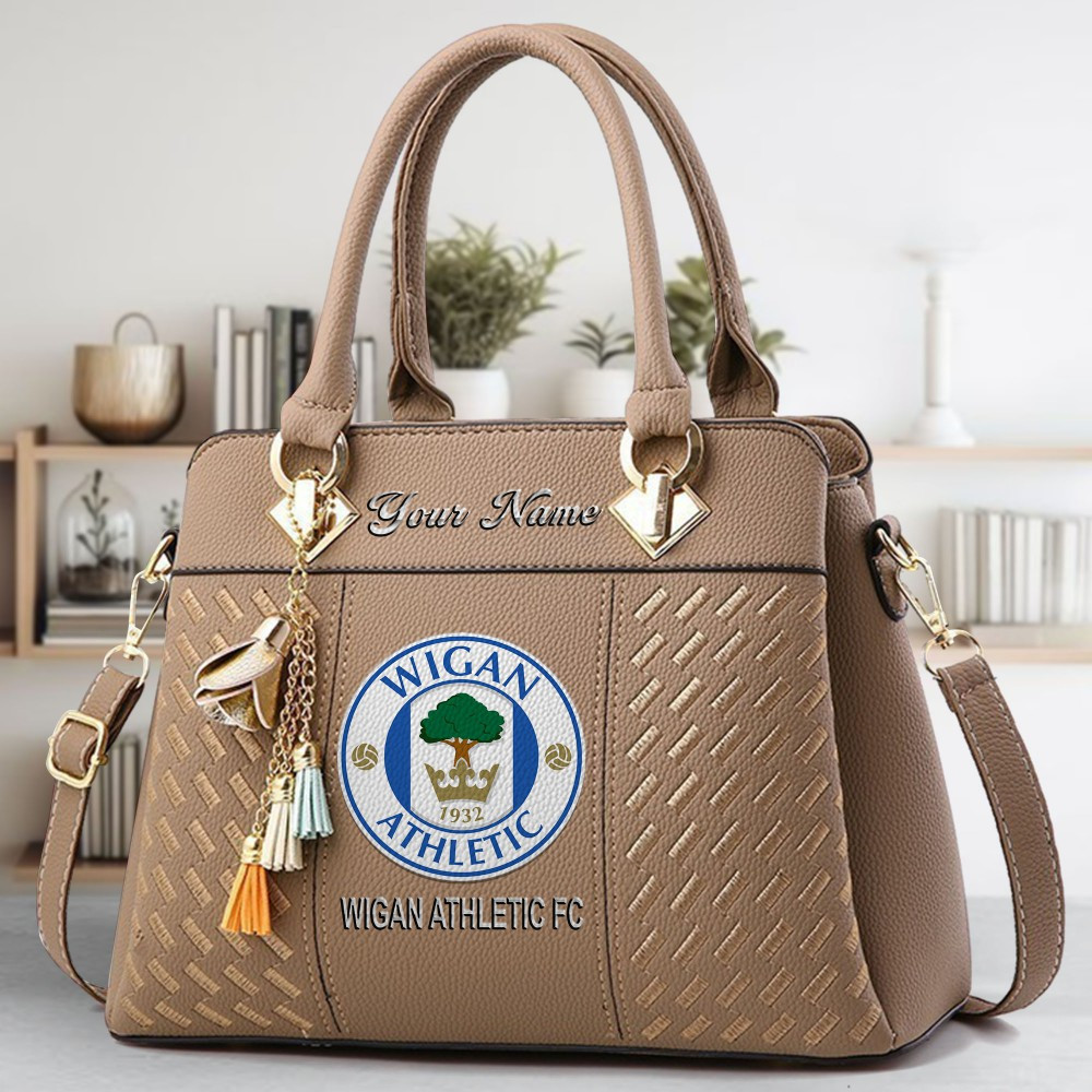 Wigan Athletic Crossbody Zip Hand Bag With Tassel Custom Name For Women - Image 3