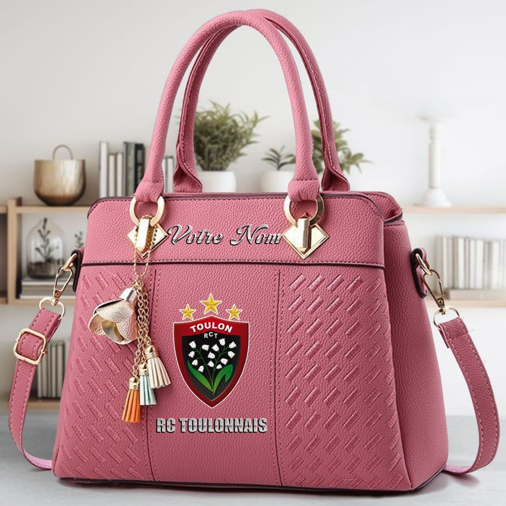 RC Toulonnais Crossbody Zip Hand Bag With Tassel Custom Name For Women - Image 5