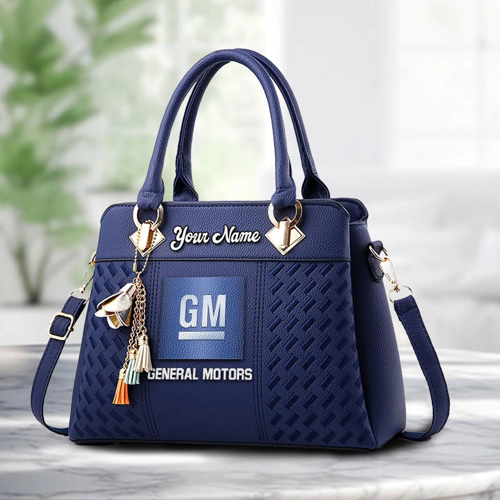 General Motors Logo Personalized PU Leather Handbag Custom Name For Women - Image 4